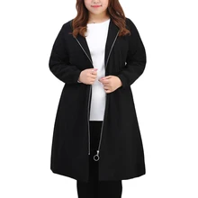 Extra Large Women Windbreaker coat Spring Autumn Loose Long High quality Trench coats