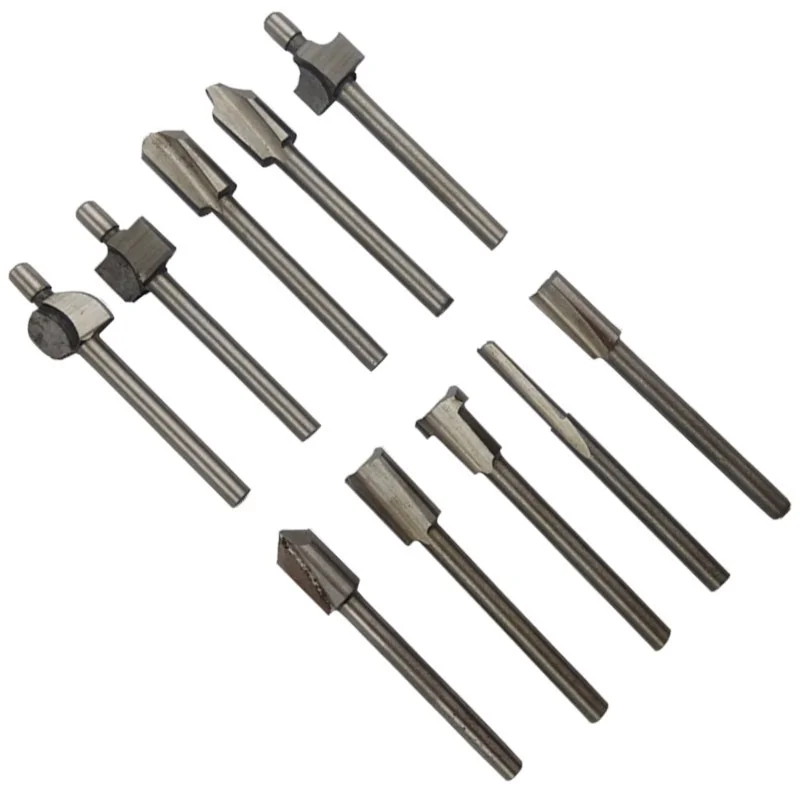 

10pcs 1/8"/3mm Wood Cutter Milling Fits Router Bits Dremel Rotary Tool Set