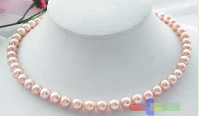 

Free Shipping >>P2060 AAA++ 17" 9mm ROUND PINK AKOYA PEARL NECKLACE