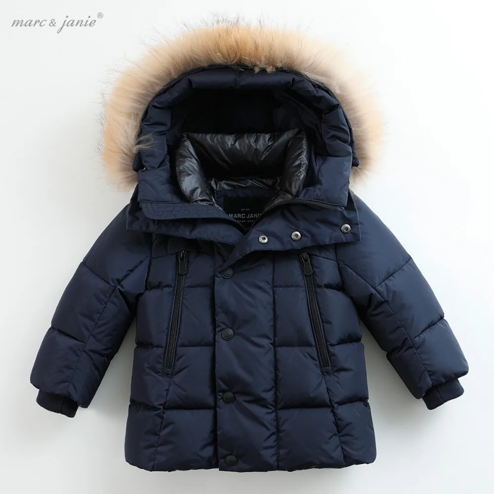 marc janie Winter Baby Boys Kids' Lightweight Down Jacket With Raccoon