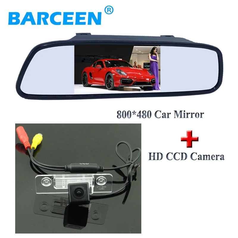 4.3"Universal car reversing mirror monitor with glass lens material car