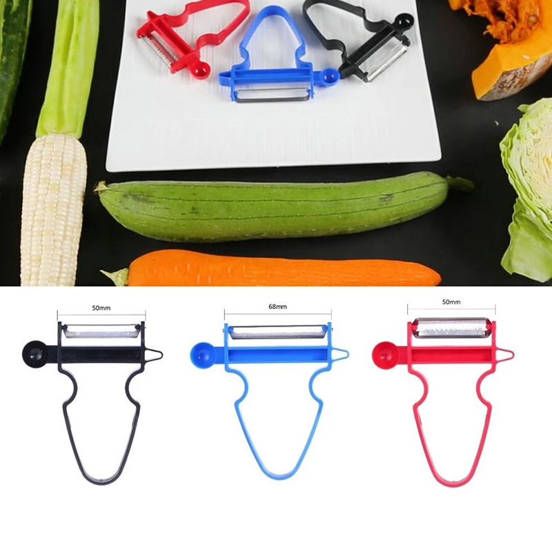 

Slicer Shredder Peeler Stainless Steel Double-Edge Blade Blades Kitchen Tools Magic Trio 3 Colors Peeler Kit 3Pcs