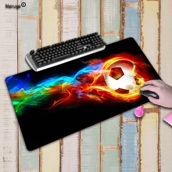 

Mairuige Fire Football Free Shipping Large Lock Edge Mouse Pad Computer MousePads Laptop Gaming Mice Play Mat For CSGO DOTA LOL