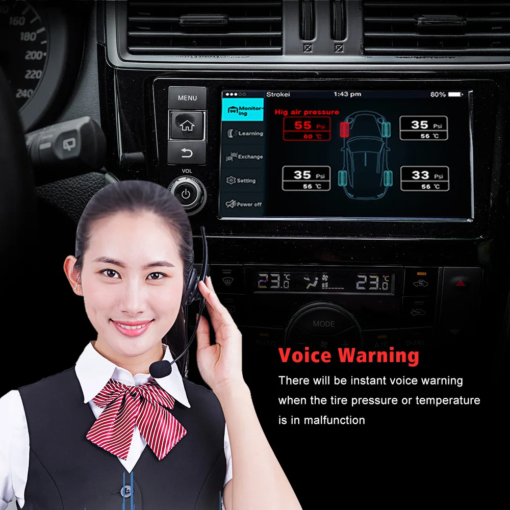 Автомобильная система контроля давления в шинах TPMS Android для OS DVD плеера с USB