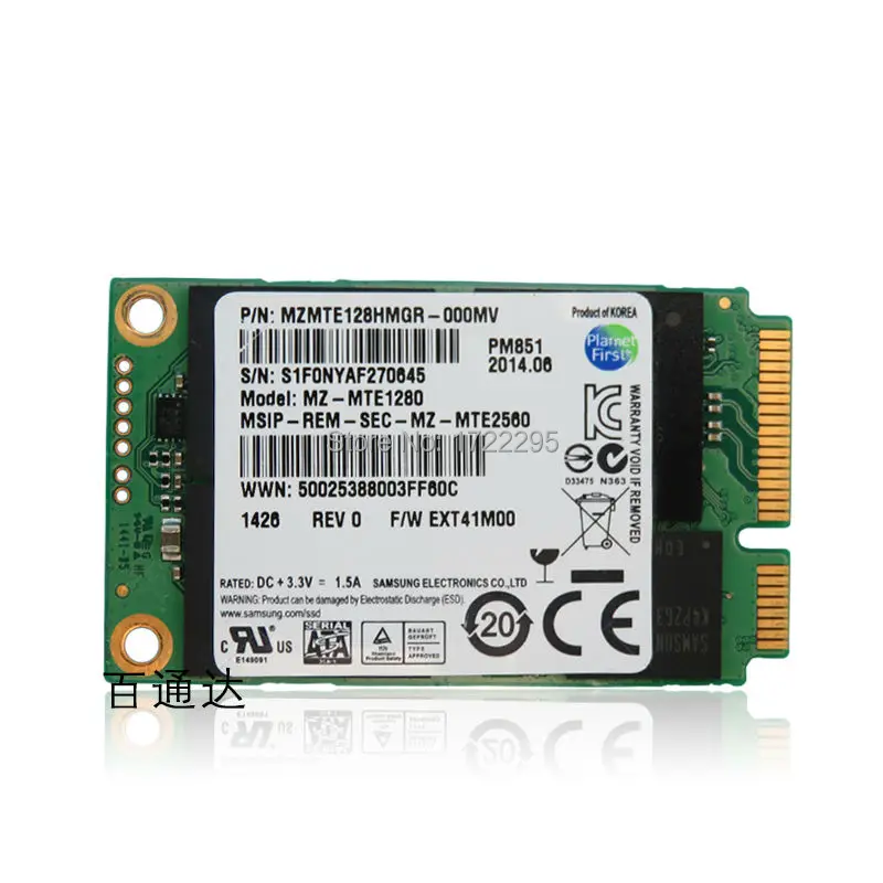  Neue Original für Samsung PM851 128G MSATA3 notebook Mini solid-state festplatte MSATA SSD solid st