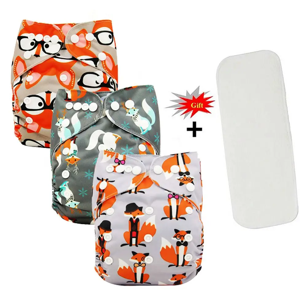 Ohbabyka многоразовые подгузники детские пеленки крышка Couche Lavable ткань пеленки характер моющиеся детские подгузники с карманами+ вставка из микрофибры - Цвет: 86