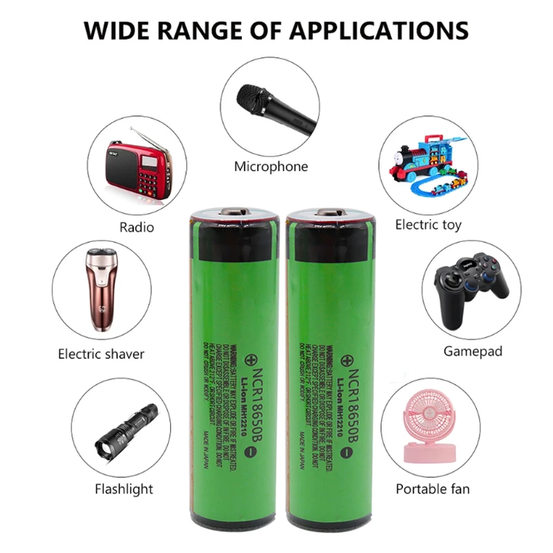 NCR18650B 3,7 V 18650 батарея 3400mAh перезаряжаемая батарея lityum polimer для фонарика Panasonic с защитой(PCB