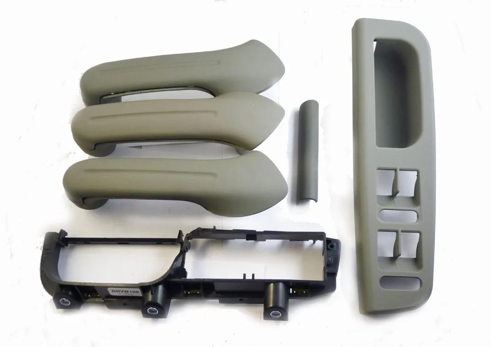 ISANCE 6Pcs Gray Interior Door Handle Cover Grab Bezel Trim Bracket 1J1867179A 3B1867171E 3B0867175 For VW Jetta Golf Bora MK4