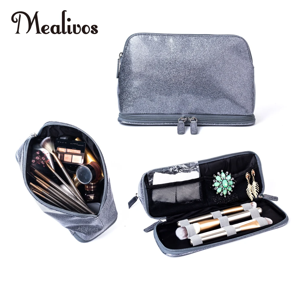 makeup bag grey