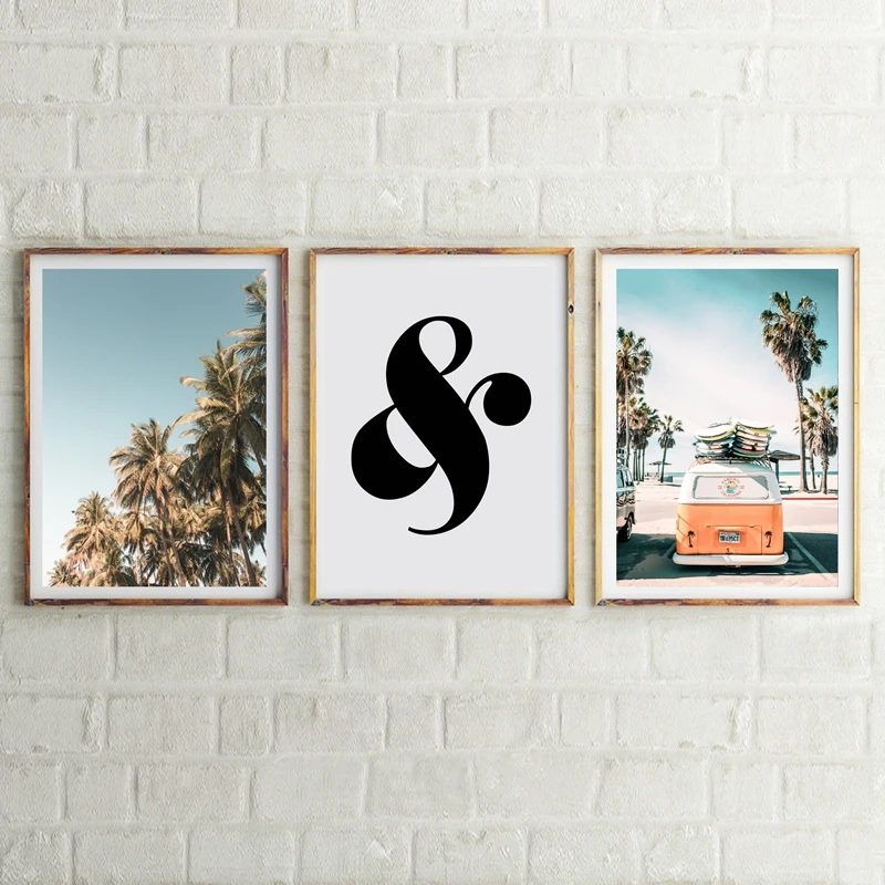 Palm Trees Print Beach Wall Art Summer Tropical Decor