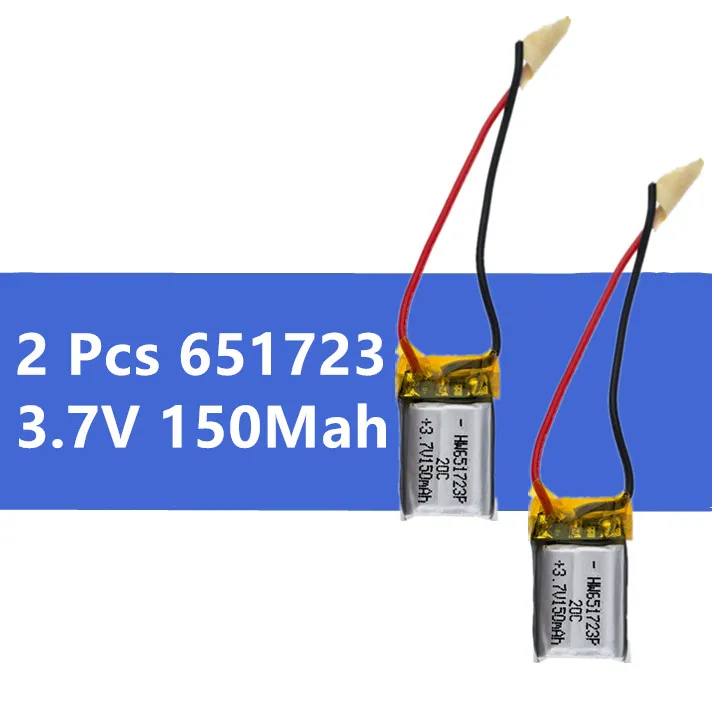2 шт./партия 3 7 V 150mah li-po аккумулятор 651723 для Syma S107 S107G S107-19 Skytech M3 запасные части