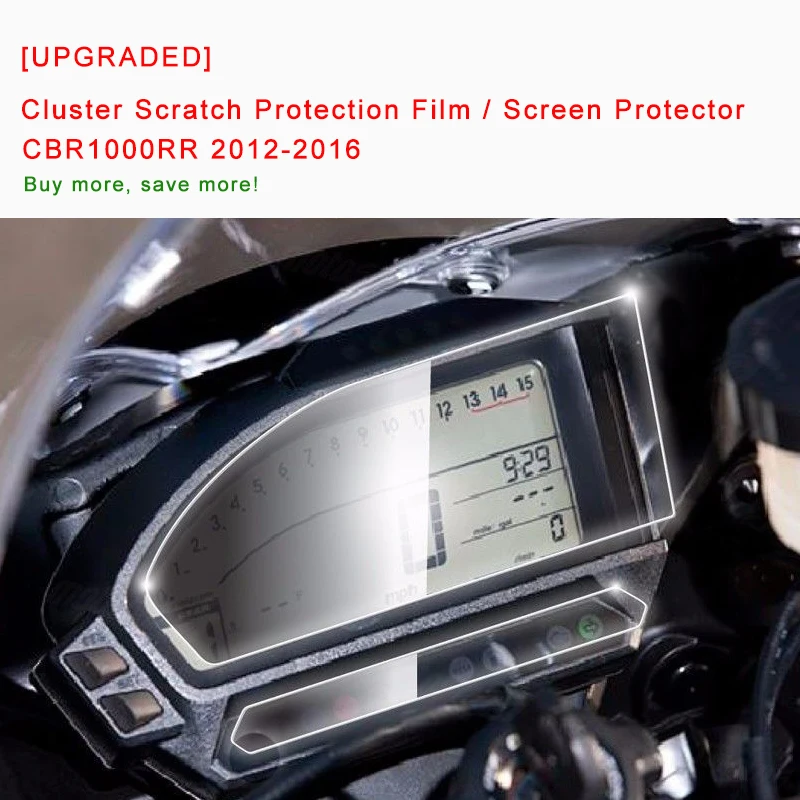 [UPGRADED] For Honda CBR1000RR CBR 1000 RR 2012-2016 Cluster Scratch Protection Film Screen Protector Blue Light Explosion-proof |