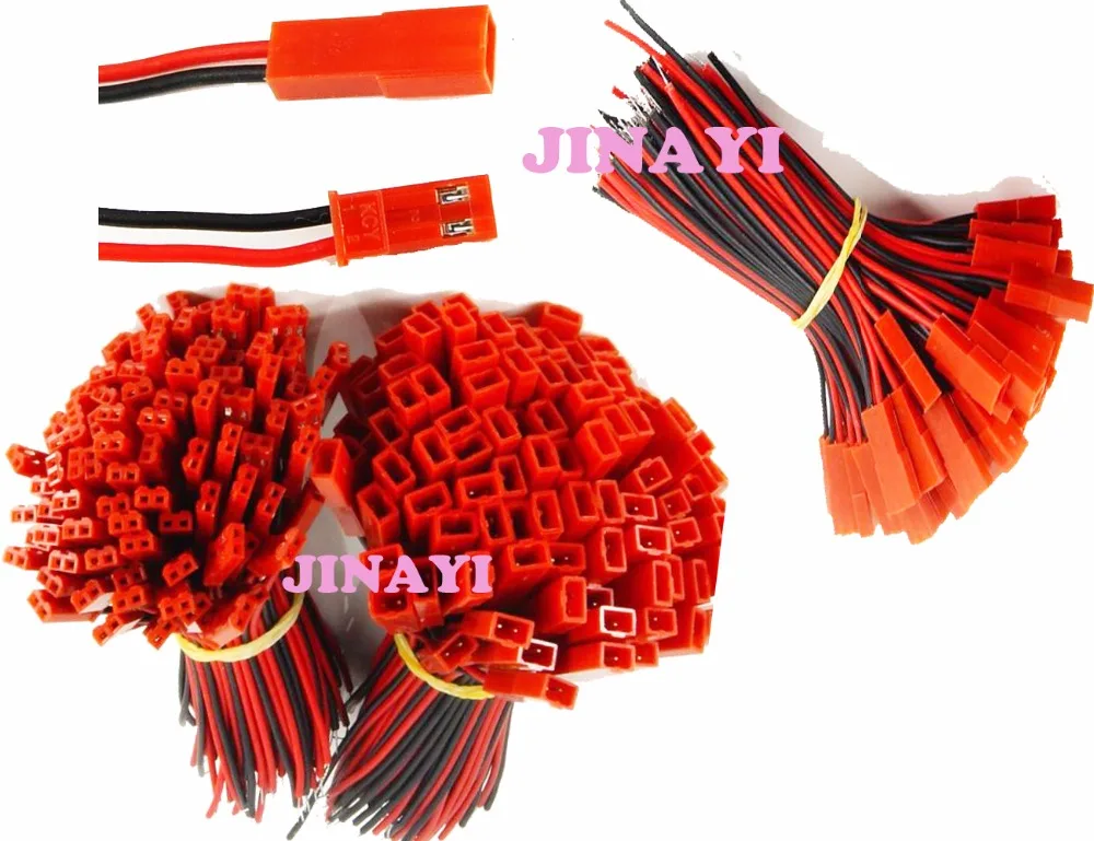 

100 Pairs (200pcs) 2 Pin JST SYP LED Connecting Cable Terminal Female Male Terminal Connector 24Awg 10cm
