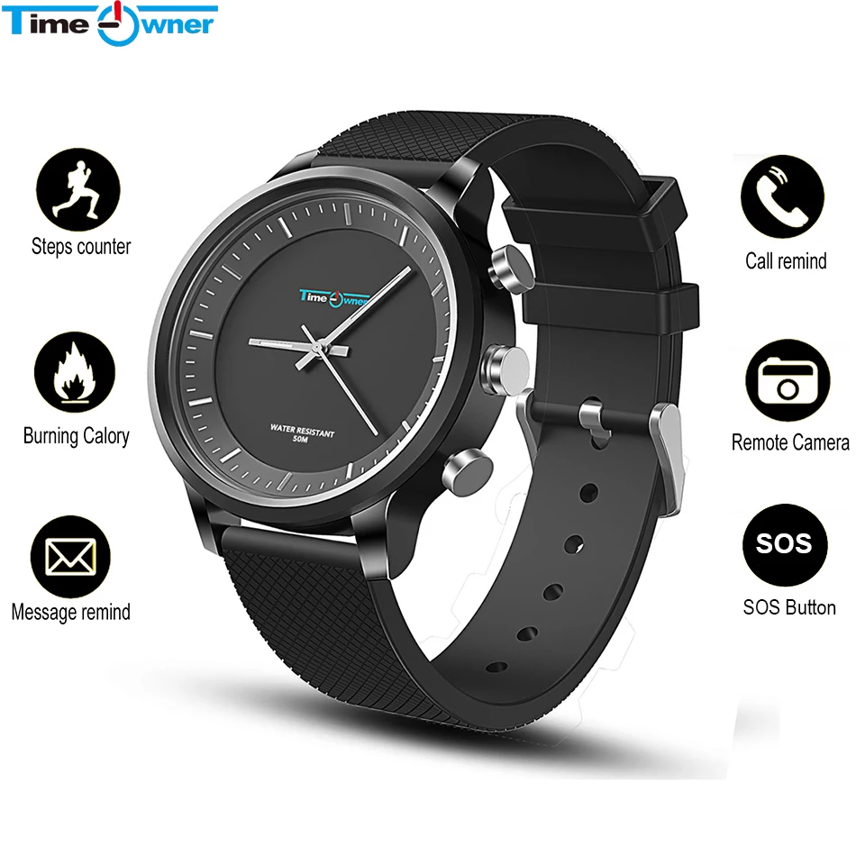 

TimeOwner NX03 Bluetooth Smart Watch + Quartz Watch Sport Pedometer Sleep Monitor Call SMS Reminder Remote Camera SOS Smartwatch