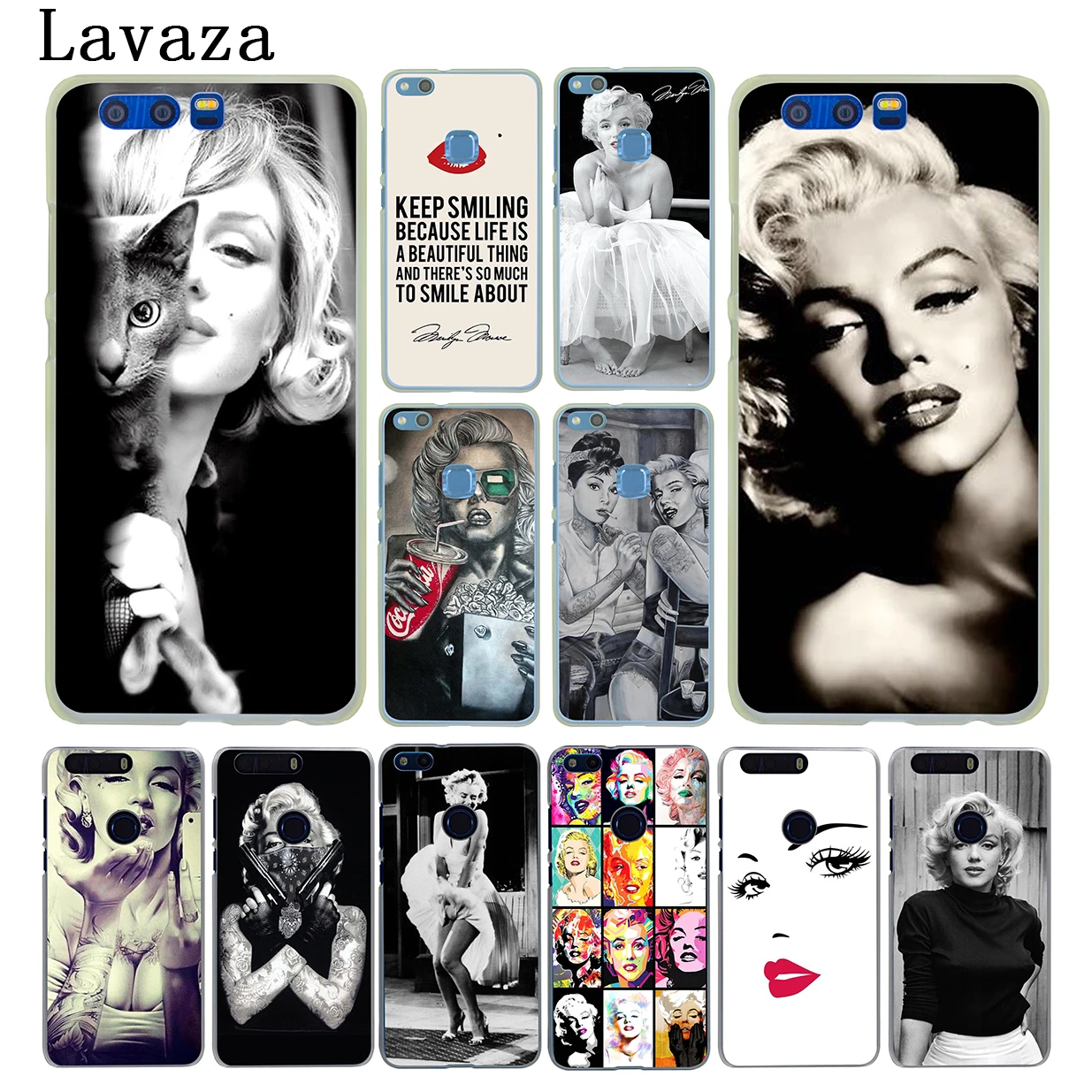 Жесткий чехол Lavaza Marilyn Monroe с кошкой для Huawei Y9 Y7 Prime 2018 2019 Honor 20 10 8 8A 8X 9X 9 Lite 7C 7X 7A Pro|monroe