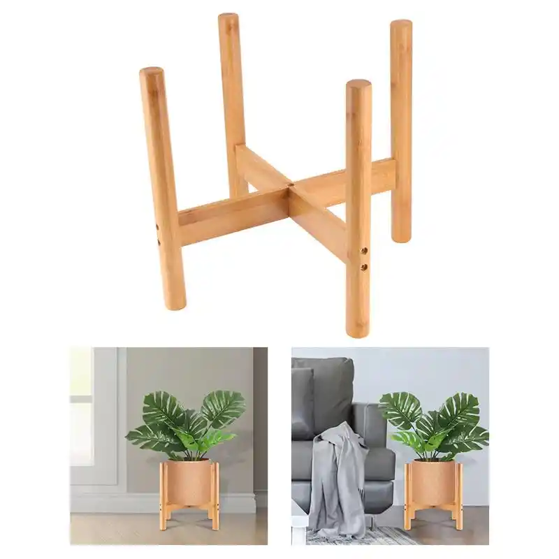 Lemonbest Mid Century Modern Plant Stands Adjustable Width 8 To 12 Indoor Bamboo Plant Stand Pot Plant Not Included Aliexpress