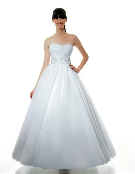 Новый пышное платье бальное платье с мягким возлюбленной декольте вышитые sash природные талия стекло стеклярус бисер свадебное платье