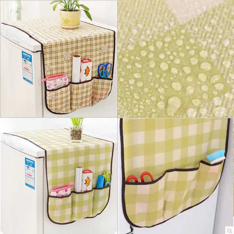 

1pcs Useful Geometric Refrigerator Patterned Waterproof Cloth Single Door Refrigerator Dust Cover Pastoral Washing Machine Cloth