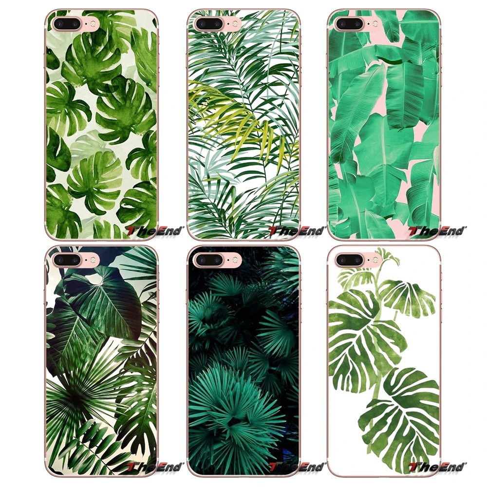 

For Huawei G7 G8 Ascend P7 P8 P9 Lite Honor 4C 5X 5C 6X Mate 7 8 9 Y3 Y5 Y6 II Pro Tropical Green Canvas Print Soft TPU Case