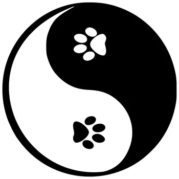 

12.7*12.7CM Yin Yang Paws Car Stickers Decals Classic Creative Car Styling Decoration Accessories C6-1040