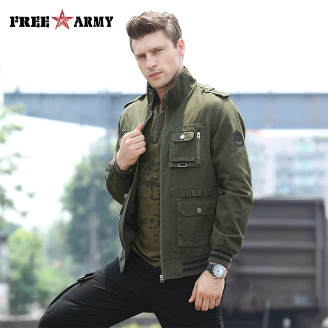 Militare Da A Uomo Verde Di Giacca Vento Marca Autunno EOqRWaIw