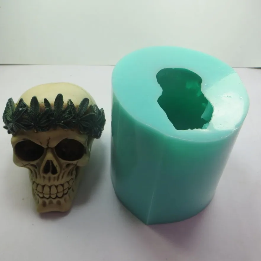 

QT0004 силиконовая форма, кленовый венок, Череп, силиконовая форма для мыла 3d ручной работы, форма для свечей, Пищевая силиконовая форма, высокое качество