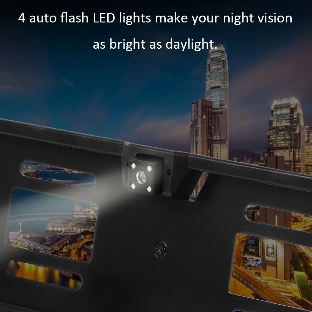 KKMOON, Универсальная автомобильная рамка для номерного знака, светодиодный, резервная камера заднего вида, CCD HD, камера заднего вида, ночное видение, авто продукт