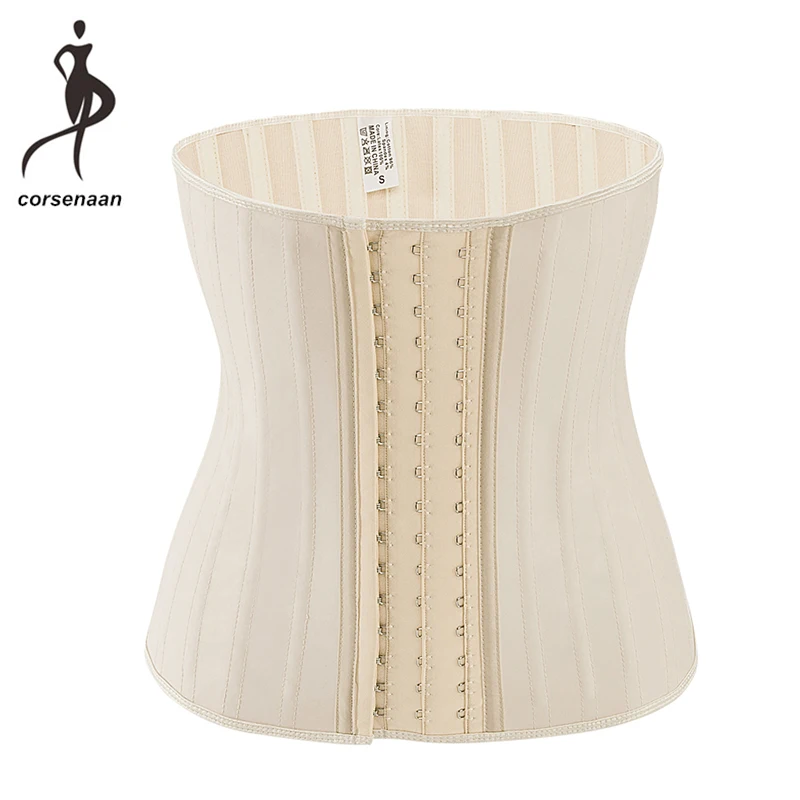 Ceny Rozmiar XXS 2XL kobiet lateks 25 stal bez kości gorset waist trainer Cincher Firm kompresji Shapewear gorset nago czarny 950 #