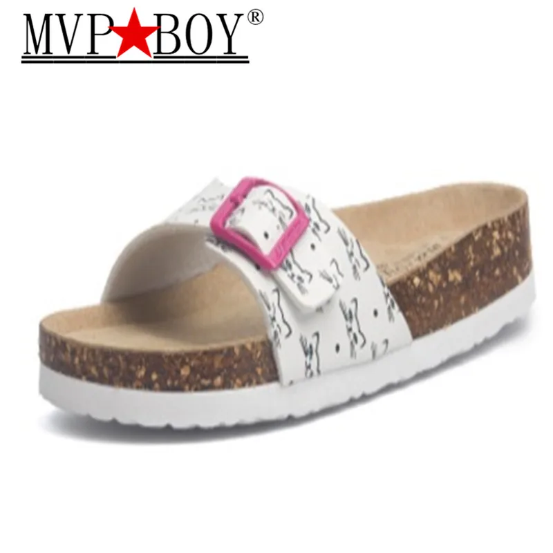 

MVP BOY Unisex Buckle Slippers Flat Open Toe Slides with Platform Cute Colorful Shoes Clock Beach Footwear women Plus Size 35-43