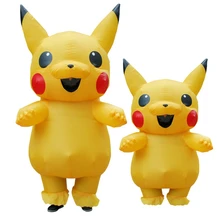 Inflatable Pikachu Costume Pokemon Cosplay Halloween Costumes Outfit Funny Dress Suit Mascot For Adult And Kids