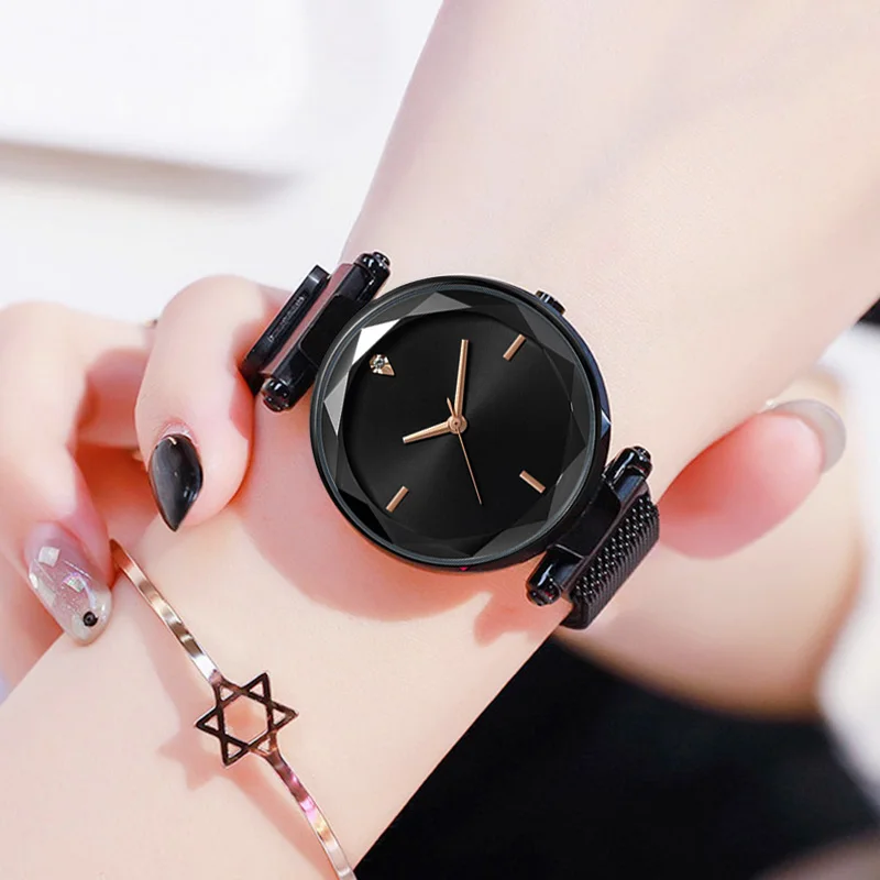 И Прямая поставка, женские часы, роскошные женские кварцевые наручные часы, женские креативные часы с магнитным браслетом из розового золота
