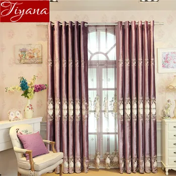 

Purple Velvet Embroidered Voile Window Screen Curtain for Living Room Luxury Floral Tulle Curtain Window Bedroom Drapes X426 #30