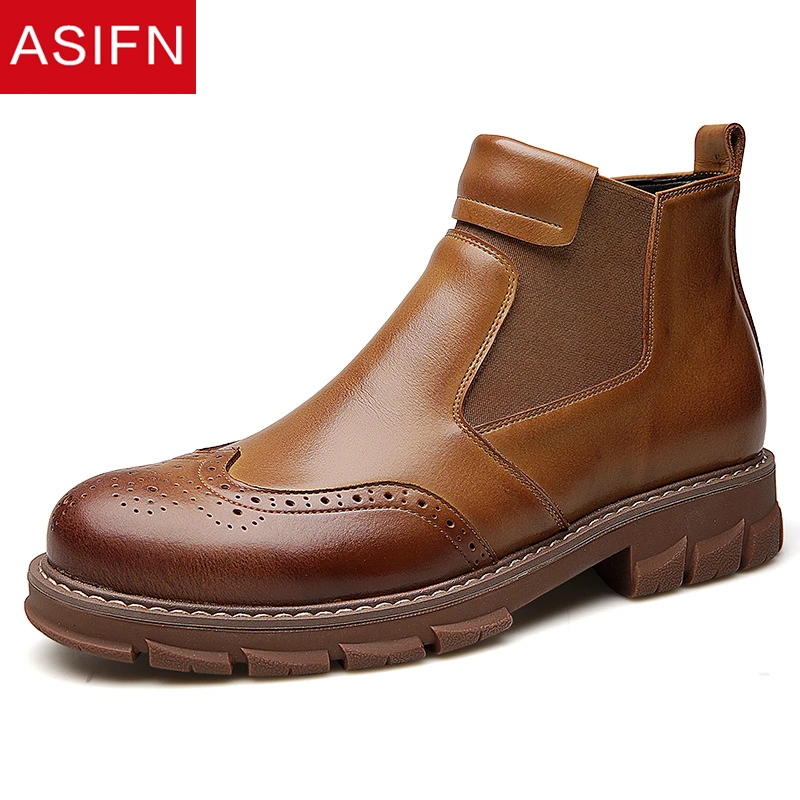 

ASIFN Boots Men New Men's Casual Zapatos De Hombre Fashion Trend Safety Shoes Man Leather Trade Original Military Boots