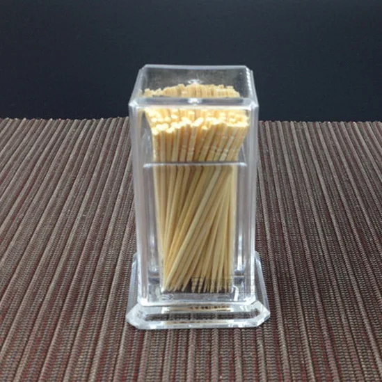Plastic cheap toothpicks box square toothpicks bottle classic transparent pocket toothpick