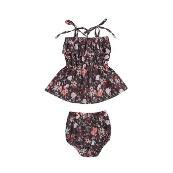 

Newborn Kid Baby Girl Clothing Flower Tops T-shirt Vest Shorts 2pcs Cute Summer Clothes Baby Girls