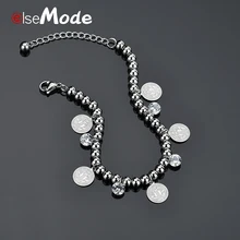 ELSEMODE амулет святой Бенедикт нурсии Шарм бусины CZ браслеты из камней титан, сталь, серебро цвет для женщин аксессуары