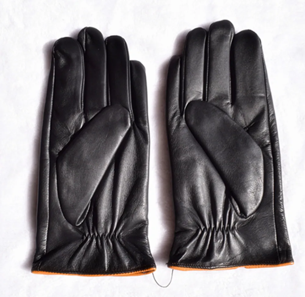 Мужские перчатки из натуральной кожи перфорированные тонкие перчатки из овчины для вождения зимние мужские кожаные перчатки