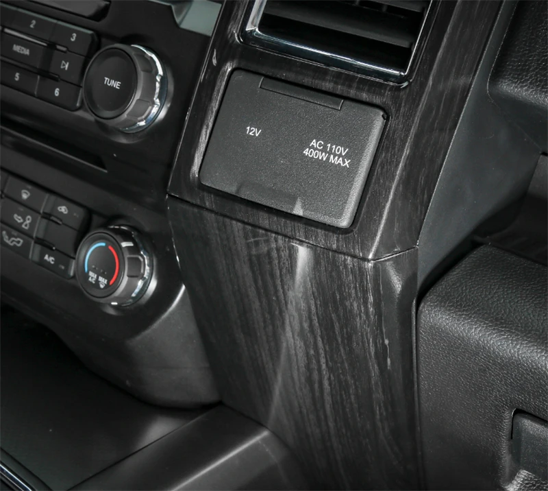 Для Ford F150 центральной Панель крышка декоративная рамка карбоновое волокно красный серебристый, Черный древесины