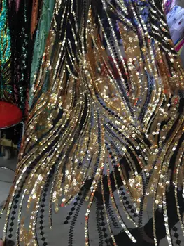 

5yard paillette sequins fabric with top quality David-1012 African Lace Fabric in sequins