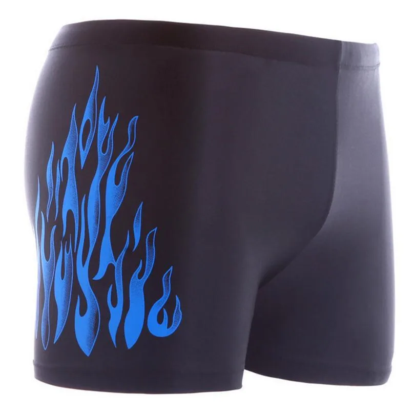 

CKAHSBI Men Swim Trunks Beach Shorts New High Comfortable Briefs Man's Flame Swimsuit Swim Shorts Sexy Blue Or Red Gray M-XL