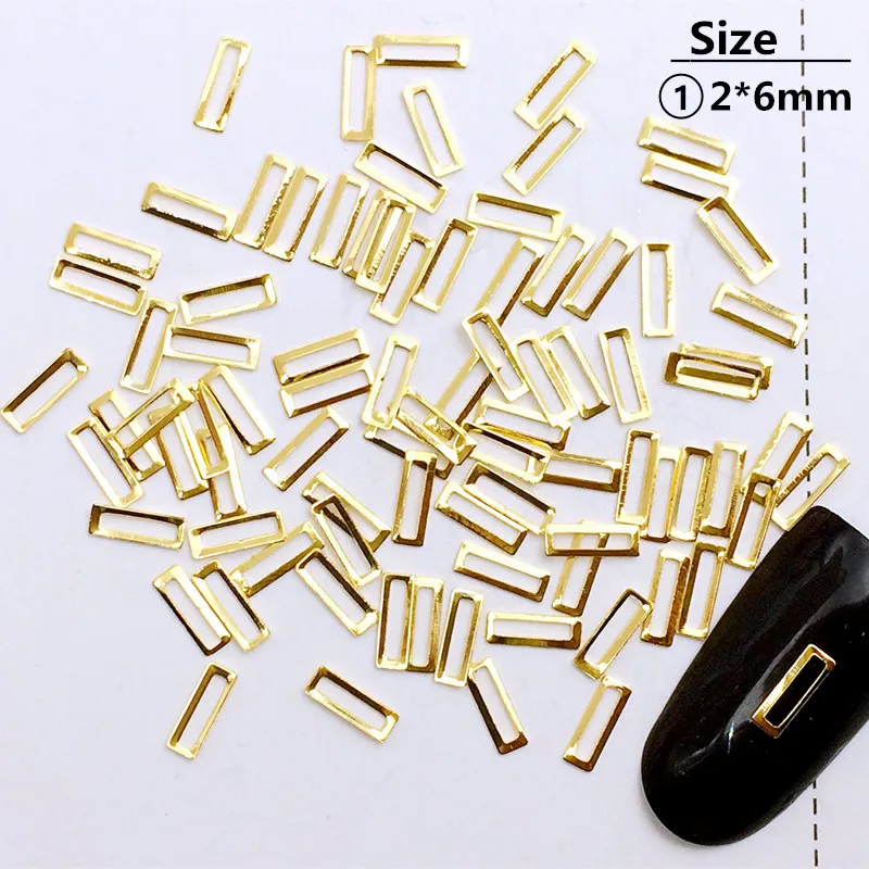 500pcs/bag New Japan Korea Charm 3D Nail Art Deco Metal 2*4mm 2*6mm