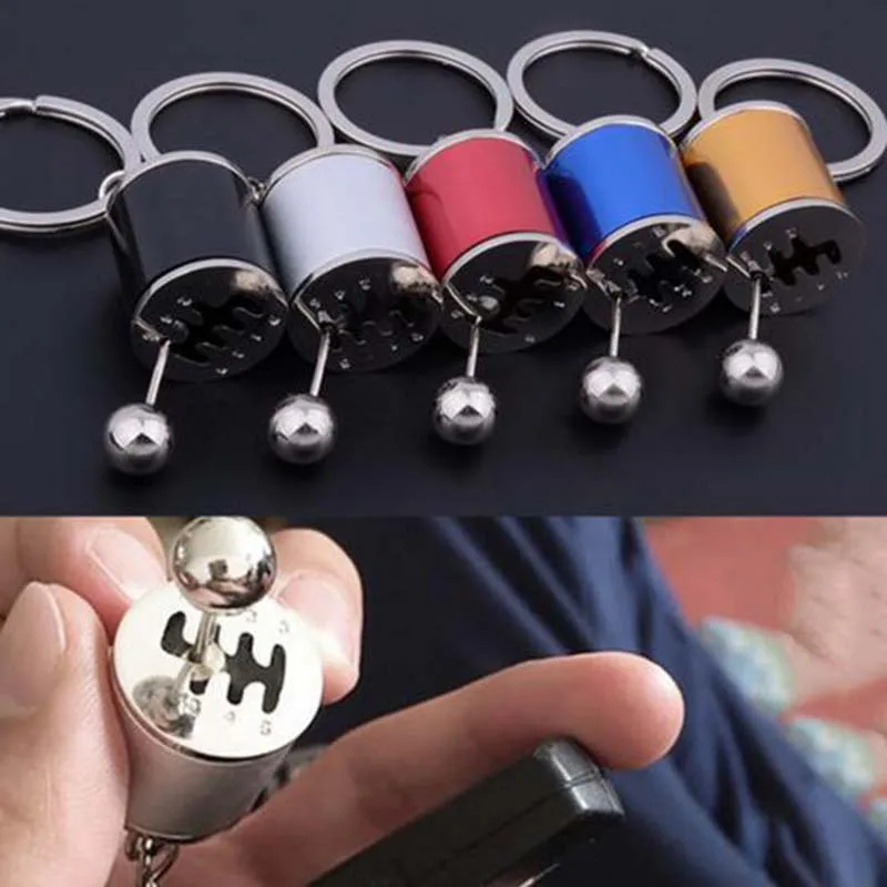 

GS 1 pc Free Shift 5 colors Keyring Turbo Keychains Gear Head Key Chain Rings Wave Box Rings Keyfob Accessories Free Shift R4