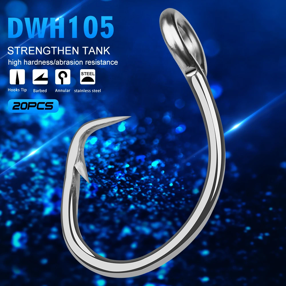 

20pc Saltwater Fishing Hook DWH105 Circle Hook 11/0#-16/0# Model stainless steel Fishhook Made in Taiwan