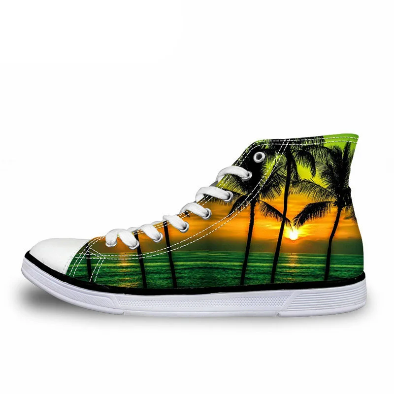 

NOISYDESIGNS 3D View Design Men Vulzanize Shoes New Arrival High Top Flat Canvas Shoes Fashion Breathable Lace Up Sneaker Shoes