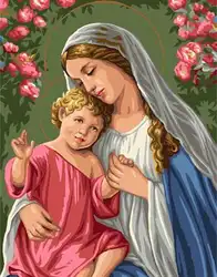 Безрамная картина маслом Девы Марии Иисуса картина по номерам DIY Цифровая Холст Картина маслом настенная живопись