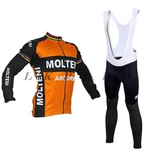 

2018 Long sleeve sportwear Autumn Mtb Long Sleeves Cycling jersey sets Clothing clothes bib pants gel pad Molteni cycling jersey