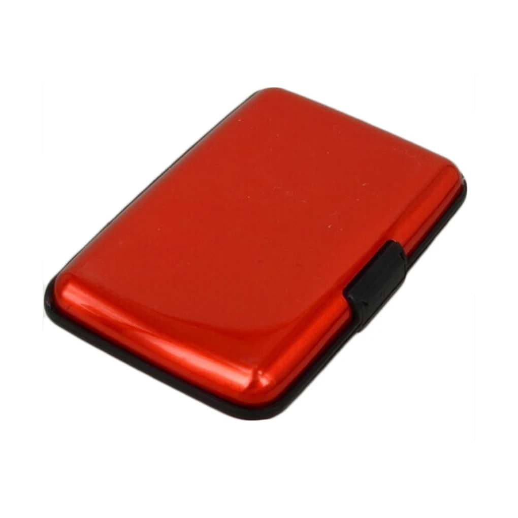 

Portable Business ID Credit Card Holder Wallet Pocket Aluminum Metal Shiny Side Anti RFID Scan Cover