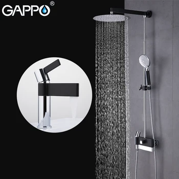 

GAPPO Basin Faucets waterfall brass water tap chrome and black faucet mixer shower set with basin faucet bathroom shower system