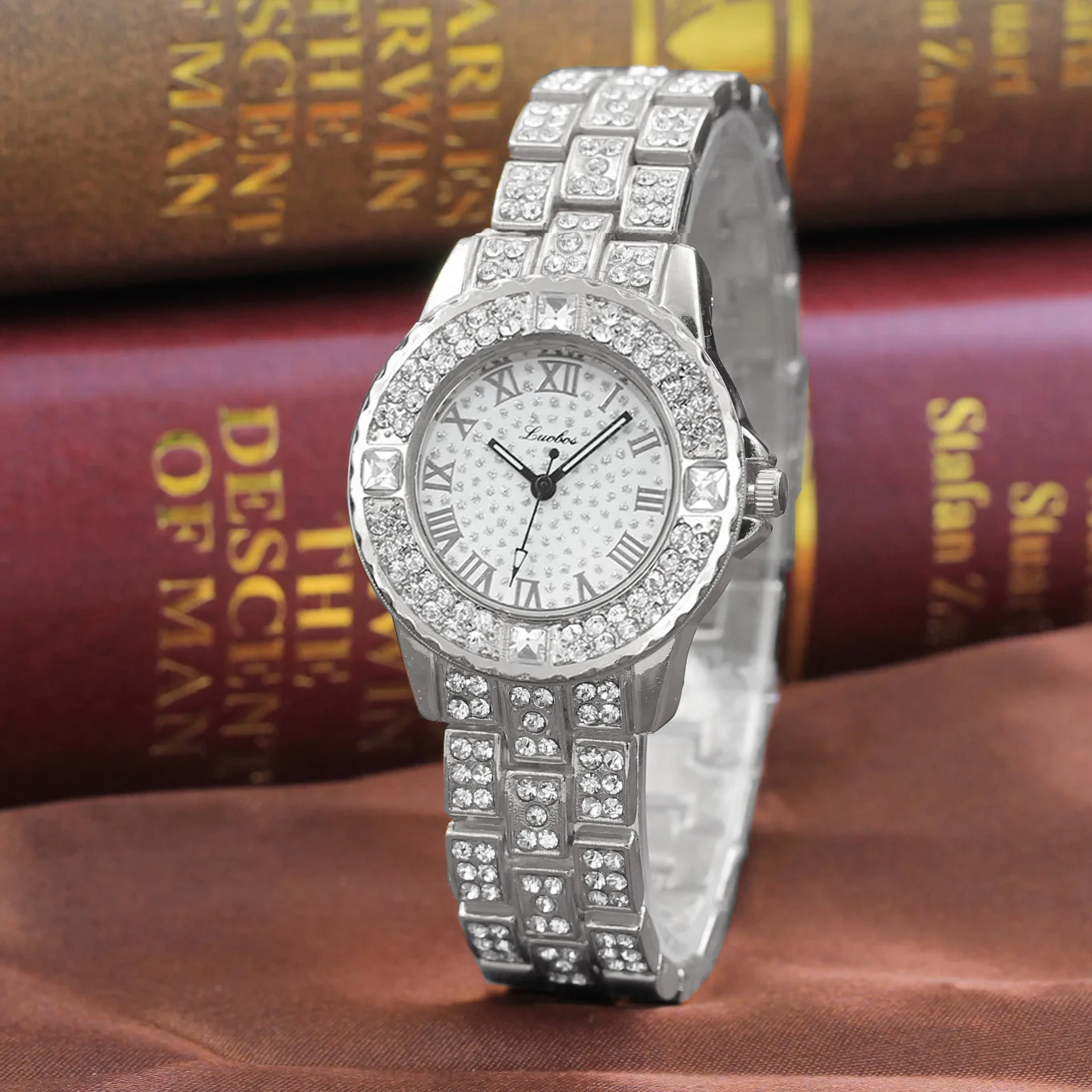 

Relogio Feminino Full Diamond Roman Scale Goddess Women Watches Quartz Luxury Wrist Ladies Watches Women Relojes Para Mujer