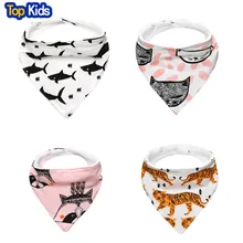 4 шт./лот новые детские нагрудники тканые Слюнявчики детский нагрудник бандана для малышей мальчиков и девочек, детский Снежный костюм, слюнявчик PJ001